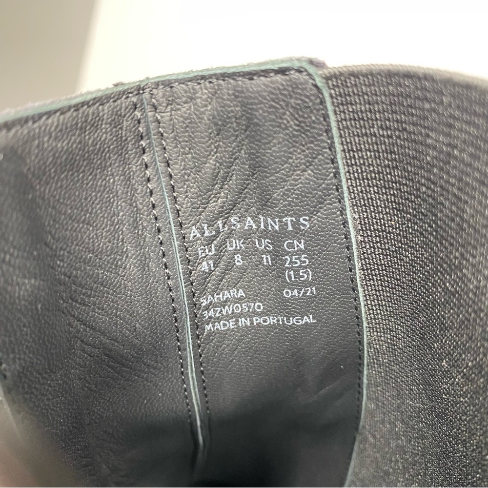 All Saints Sahara Gray Suede Snakeskin Heeled Boot 11 - Picture 13 of 16